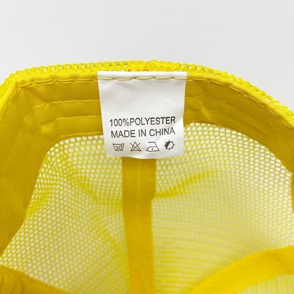 Yellow White Smiley Face Retro Trucker Snapback Hat Cap - Picture 13 of 15